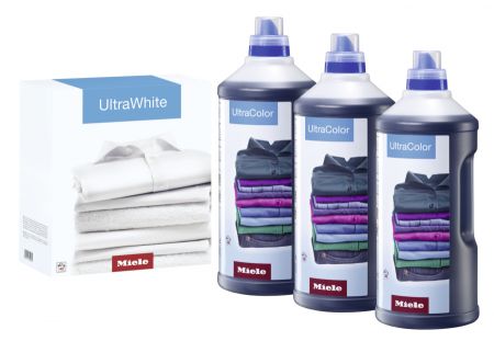 Набор моющих средств для ухода за бельём 3×UltraColor + 1×UltraWhite Miele купить в Казани | Всегда в наличии! | Артикул 11518190 | Официальный сайт